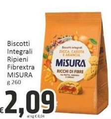 Misura - Biscotti Integrali Ripieni Fibrextra