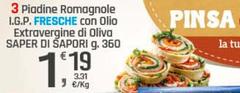 Saper di sapori - 3 Piadine Romagnole I.G.P. Fresche Con Olio Extravergine Di Oliva