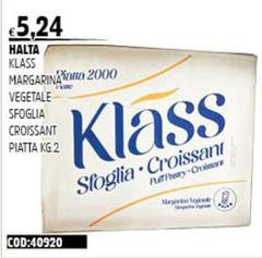 Halta - Klass Margarina Vegetale Sfoglia Croissant Piatta