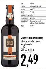 Mastri birrai umbri - Birra Speciale Rossa Artigianale
