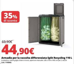 Armadio Per La Raccolta Differenziata Split 110l
