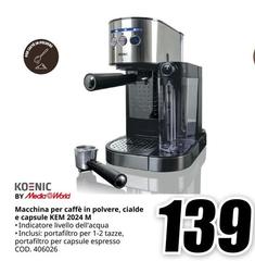 Koenic - By Mada World Macchina Per Caffè In Polvere, Cialde E Capsule KEM 2024 M