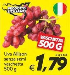 Uva Allison Senza Semi Vaschetta