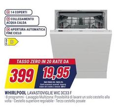 Whirlpool - Lavastoviglie WIC 3C33F