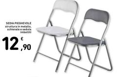 Sedia Pieghevole Struttura In Metallo, Schienale E Seduta