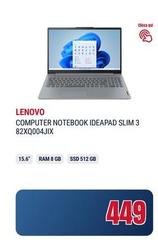Lenovo - Computer Notebook Ideapad Slim 3 82XQ004JX