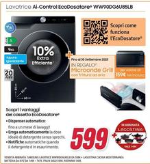 Samsung - A-Control Ecodosatore WW90DG6U85LB Lavatrice Caricamento Frontale 10W A Bianco