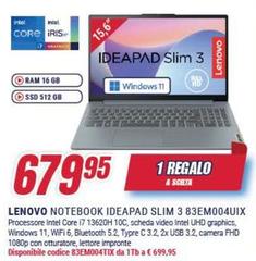 Lenovo - Notebook Ideapad Slim 3 83EM004UIX