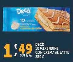 Decò - 10 Merendine Con Crema Al Latte