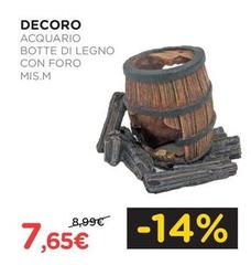 Decoro Acquario Botte Di Legno Con Foro