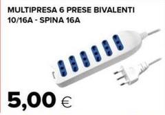 Spina - Multipresa 6 Prese Bivalenti 10/16A-SPINA 16A
