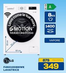 LG - F4NX1008NWK Lavatrice 8KG Classe Bright, Classe Bright, 1400 giri, Vapore