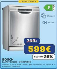 Bosch - Serie 4 SMS4EMI06E Lavastoviglie Da Libera Installazione 60 Cm Acciaio Classe B