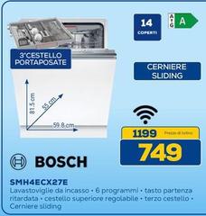 Bosch - SMH4ECX27E Lavastoviglie Da Incasso 6 Pro HDMI S247 L E Argento