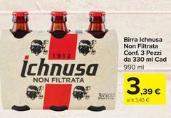 Ichnusa - Birra Non Filtrata Conf. 3 Pezzi Da 330 Ml