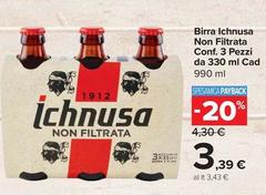 Ichnusa - Birra Non Filtrata Conf. 3 Pezzi Da 330 Ml