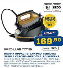 Rowenta - DG7644 compact steam pro ferro da stiro a vapore - Nero/Giallo stevens