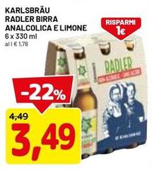 Radler -  Birra Analcolica E Limone