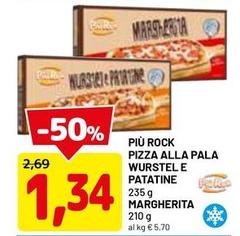 Più rock - Pizza Alla Pala Wurstel E Patatine Margherita