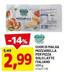 Cuor di malga - Mozzarella Per Pizza Solo Latte Italiano