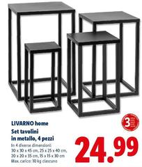 Max - Set Tavolini In Metallo, 4 Pezzi