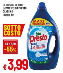Bio - Detersivo Liquido Lavatrice  Presto Classico