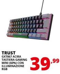 Trust - GXT867 Acira Tastiera Gaming Mini (60%) Con Illuminazione RGB