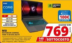 Msi - Notebook Gaming THIN 15 B13VE-2027IT