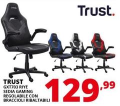 Trust - GXT703 Riye Sedia Gaming Regolabile Con Braccioli Ribaltabili