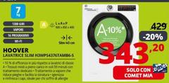 Hoover - H-WASH 350 Lavatrice Slim 7kg, Classe A-10%, 1300 Giri, Bianco, H3WPS4376TAMB6-S