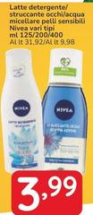 Nivea - Latte Detergente/ Struccante Occhi/acqua Micellare Pelli Sensibili