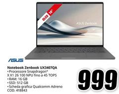 Asus - Notebook Zenbook UX3407QA