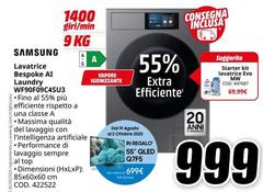 Samsung - Lavatrice Bespoke AI Laundry WF9090G45U3