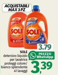 Sole - Detersivo Liquido Per Lavatrice Proteggi Colore