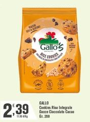Gallo - Cookies Riso Integrale Gocce Cioccolato Cacao
