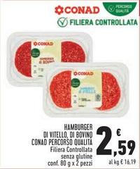 Conad - Hamburger Di Vitello, Di Bovino Percorso Qualità