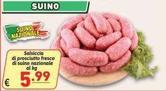 Salsiccia Di Prosciutto Fresco Di Suino Nazionale