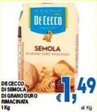 De Cecco - Semola Di Grano Duro Rimacinata