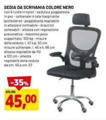 Sedia Da Scrivania Colore Nero