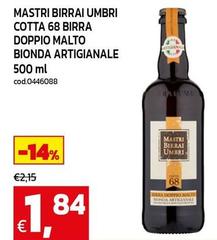 Mastri birrai umbri - Mastri Birrai Umbri Cotta 68 Birra Doppio Malto Bionda Artigianale