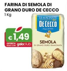 De Cecco - Farina Di Semola Di Grano Duro 1 Kg