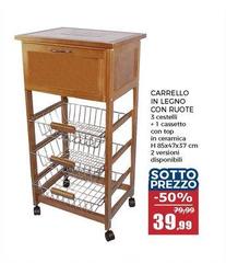 Carrello In Legno Con Ruote