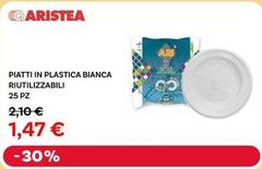Aristea - Piatti In Plastica Bianca Riutilizzabili