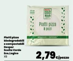 Despar - Piatti Pizza Biodegradabili E Compostabili Scelta Verde Eco, Logico