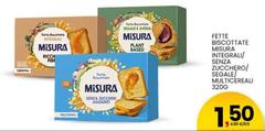 Misura - Fette Biscottate Integrali/ Senza Zucchero/ SEGAL/ Multicereali