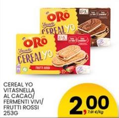 Oro saiwa - Cereal Yo Vitasnella Al Cacao/ Fermenti Vivi/ Frutti Rossi