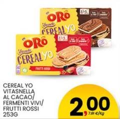 Oro saiwa - Cereal Yo Vitasnella Al Cacao/ Fermenti Vivi/ Frutti Rossi
