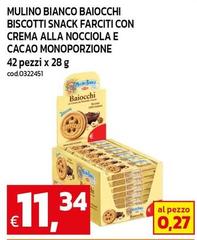 Mulino Bianco - Biscotti Snack Farciti Con Crema Alla Nocciola E Cacao Monoporzione