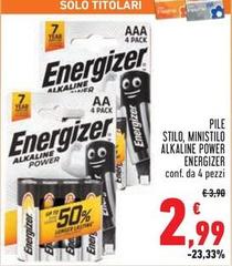Energizer - Pile Stilo, Ministilo Alkaline Power