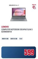 Lenovo - Computer Notebook Ideapad Slim 3 82XM00M1IX